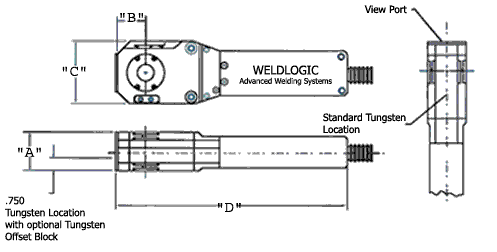 STW Series Weld Head dimensions